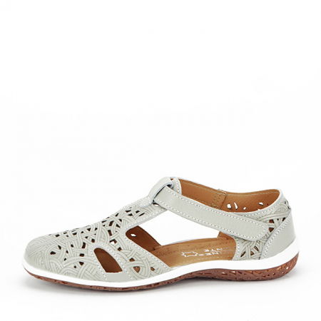 Incaltamine primavara-vara piele - Balerini gri din piele naturala CXWL2118 M5