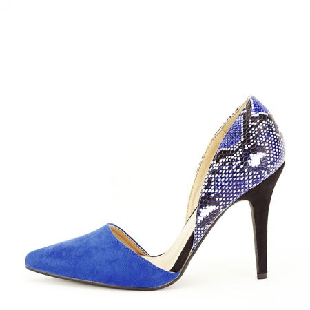 Pantofi - Pantofi albastri decupati lateral Lori 03