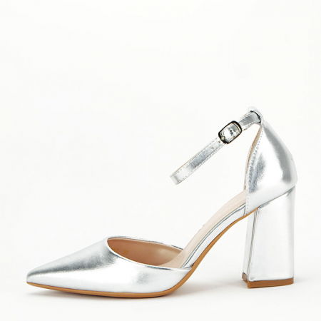 Pantofi - Pantofi argintii eleganti 8707 04