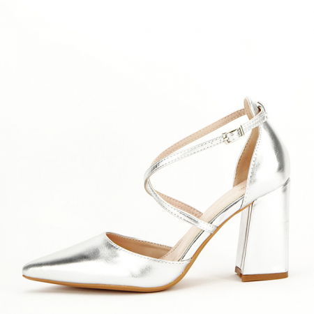 Pantofi - Pantofi argintii eleganti 8710 04