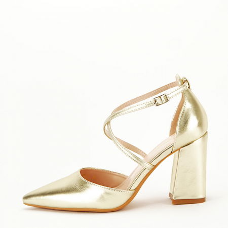 Pantofi - Pantofi aurii eleganti 8710 04