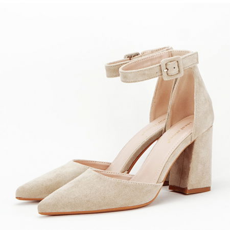 Pantofi - Pantofi bej decupati 8708 04