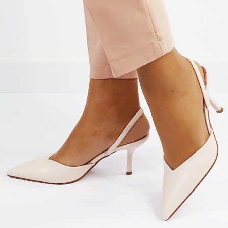 Pantofi - Pantofi bej eleganti DA-210 04