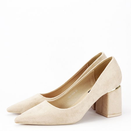 Pantofi - Pantofi bej de dama eleganti YES-1808 02
