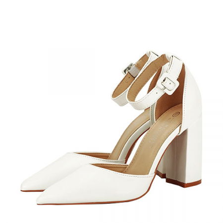 Pantofi - Pantofi eleganti albi BLQ7180 01