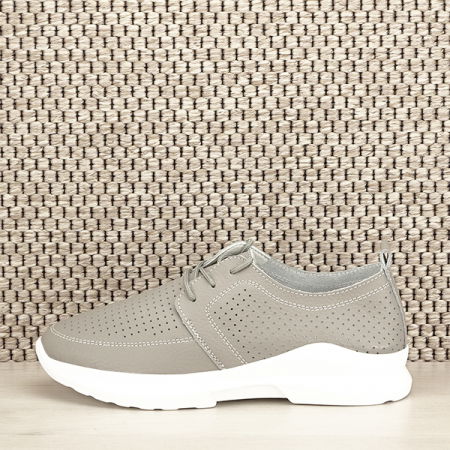 Pantofi - Pantofi piele naturala gri Angela