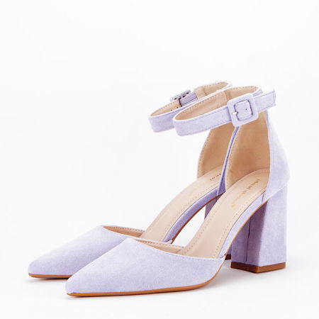 Pantofi - Pantofi mov deschis decupati 8708 04