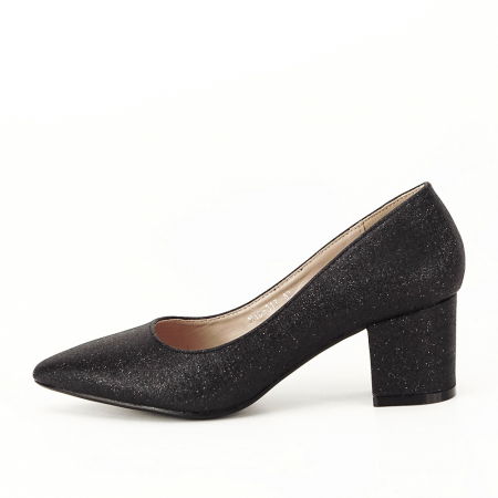 Pantofi - Pantofi negri cu toc gros Aura