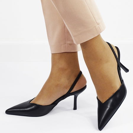 Pantofi cu toc - Pantofi negri eleganti DA-210 04