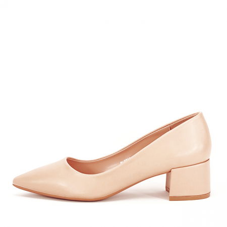Pantofi - Pantofi nude cu toc mic Elena 01