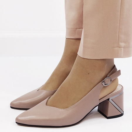 Pantofi - Pantofi taupe eleganti din piele naturala BY6883-4 02