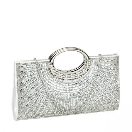 Clutch - Plic alb cu pietre Ramona 05