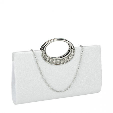 Clutch - Plic alb cu sclipici Erica 07