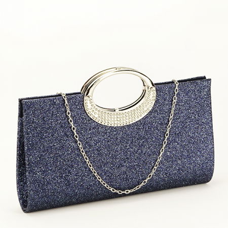Clutch - Plic albastru inchis cu sclipici Erica