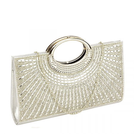 Clutch - Plic argintiu cu pietre Ramona 05