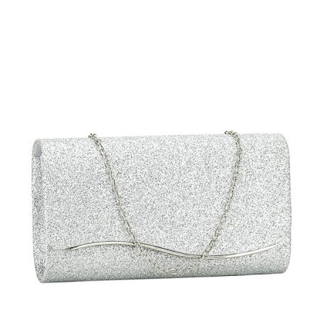 Clutch - Plic argintiu cu sclipici BXQ-902 06