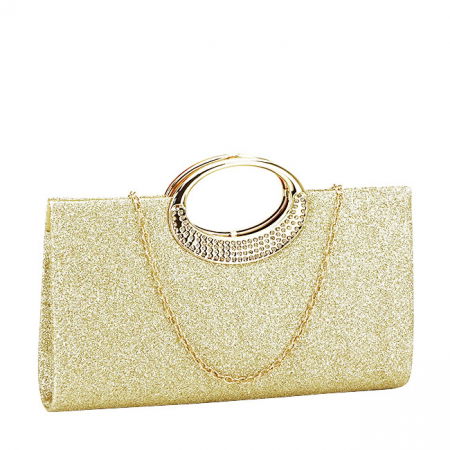 Clutch - Plic auriu cu sclipici Erica 07