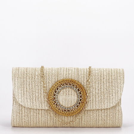 Clutch - Plic bej cu model impletit BJH-751 01