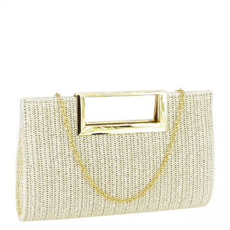 Clutch - Plic crem cu model impletit BYH-922 06