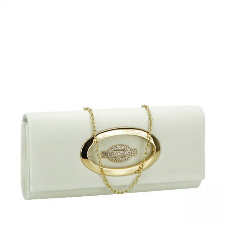 Clutch - Plic din catifea HY2068A 01 Crem