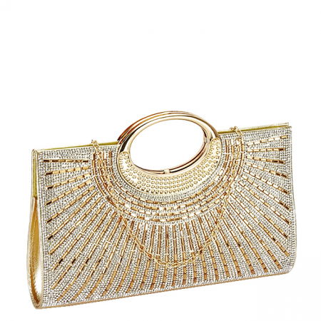 Clutch - Plic elegant auriu cu cristale BYH960A 05