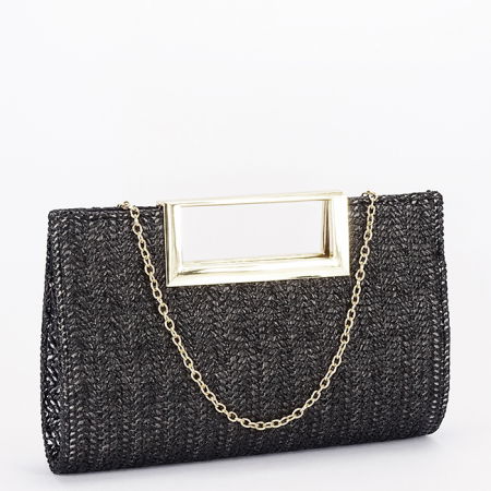 Clutch - Plic negru cu model impletit BYH-922 06
