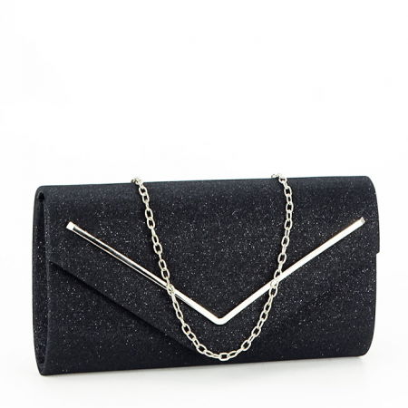 Clutch - Plic negru cu sclipici BXQ252 06