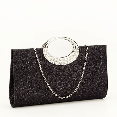 Clutch - Plic negru cu sclipici Erica