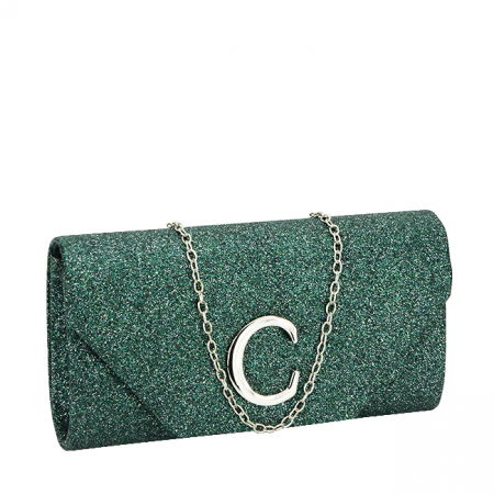 Clutch - Plic verde cu sclipici BXQ5026 07