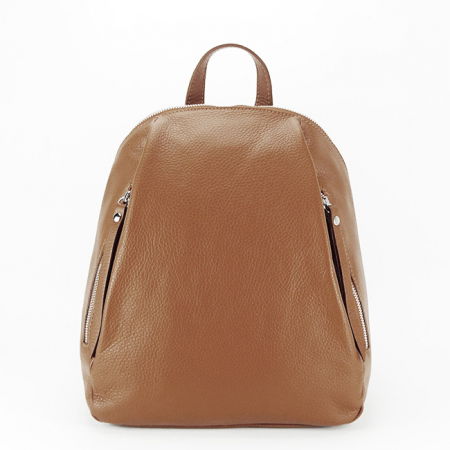 Rucsacuri - Rucsac camel din piele naturala 1506 121