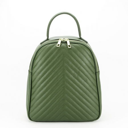 Rucsacuri - Rucsac din piele naturala 8955 121 Kaki