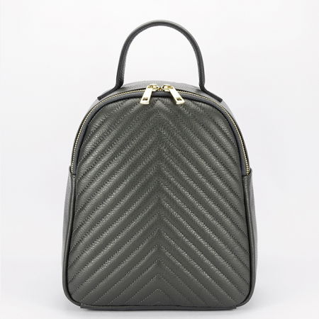 Rucsacuri - Rucsac gri inchis  din piele naturala 8955 121