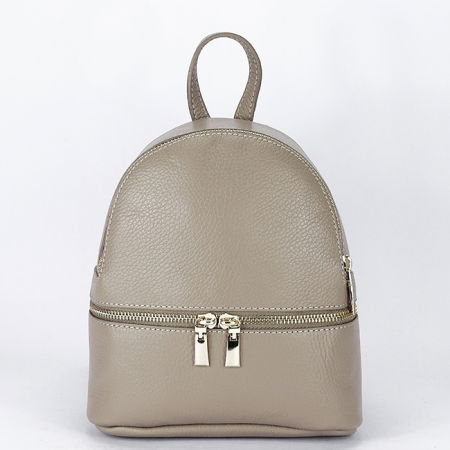 Rucsacuri - Rucsac mic din piele naturala bej taupe Ana 122