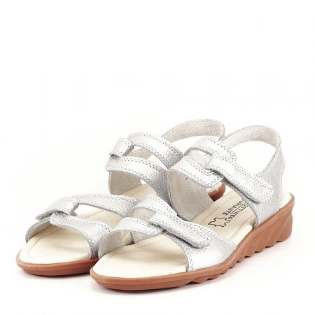 Sandale cu talpa joasa - SANDALE ARGINTII DIN PIELE NATURALA IASMINA