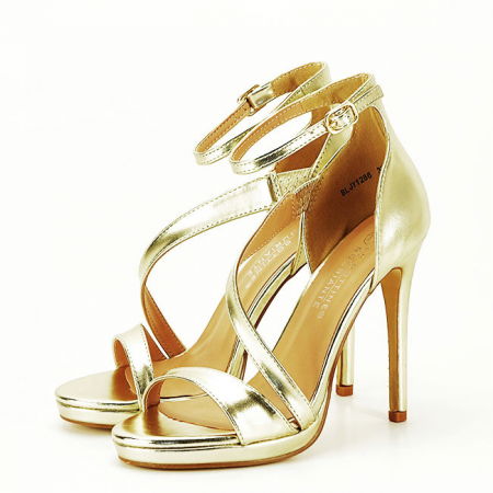 Sandale cu toc - Sandale aurii elegante BLJY1286 128