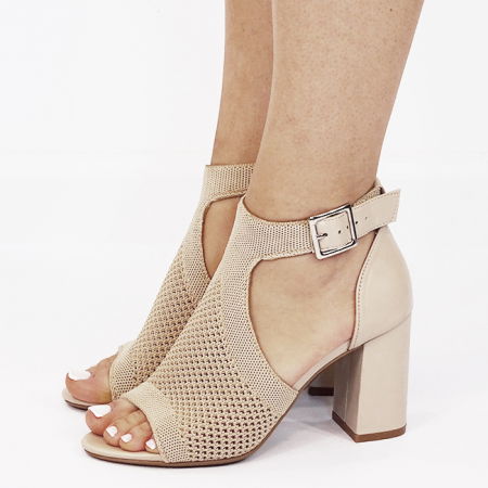 Noutati - Sandale bej elegante cu design impletit 8753 M12