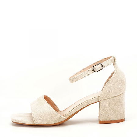 Sandale cu toc - Sandale bej office/elegant B2594 127