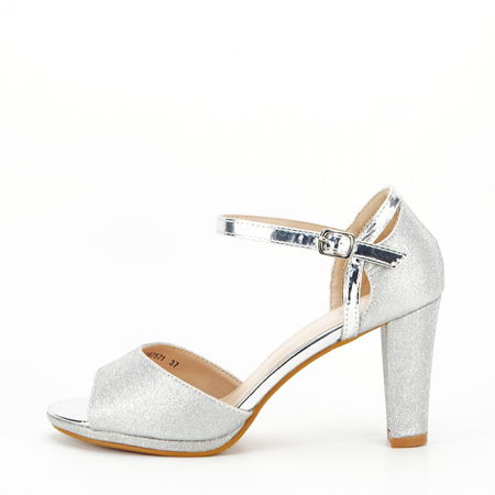 Sandale cu toc - Sandale elegante argintii BLXW7571 128