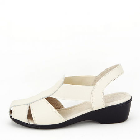 Sandale cu talpa joasa - Sandale din piele naturala bej Codruta M5