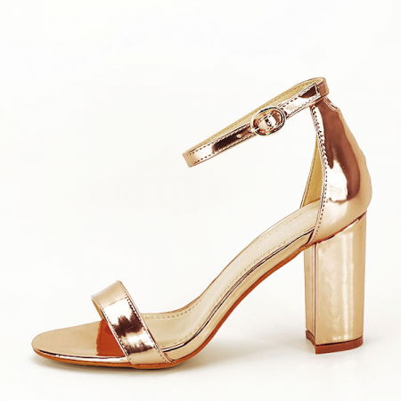 Sandale cu toc - Sandale sampanie lacuite BJ6386 126