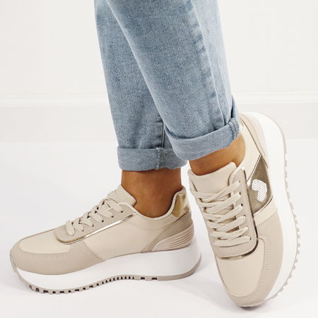 Oferte Speciale - Sneakers bej casual 9147 M5