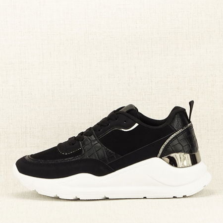Pantofi - Sneakers negru cu imprimeu Georgia