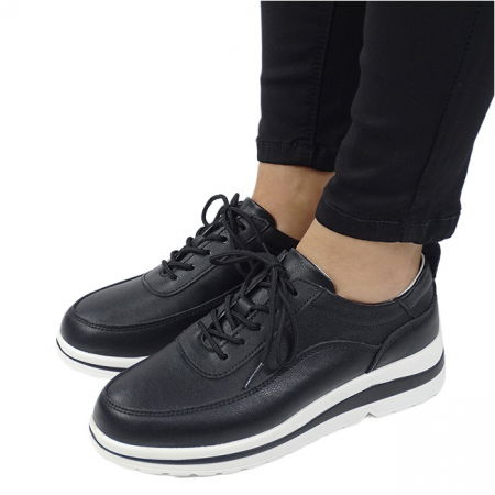 Pantofi sport si sneakers - Sneakers negri din piele naturala 5090 M6