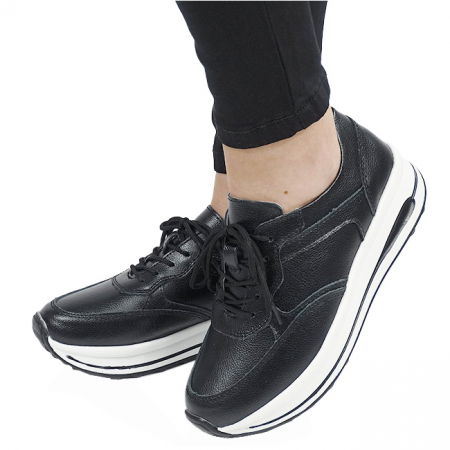 Pantofi sport si sneakers - Sneakers negri din piele naturala 5091 M6