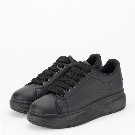 Pantofi - Sneakers negrii cu talpa groasa M-8826 M2