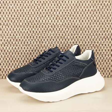Pantofi - Sneakers piele naturala Aniela bleumarin