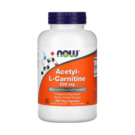 SANATATEA CREIERULUI - acetyl-l-carnitine-500mg-now-foods