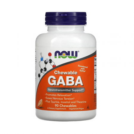 SOMN, STRES SI ANXIETATE - gaba-chewable-now-foods