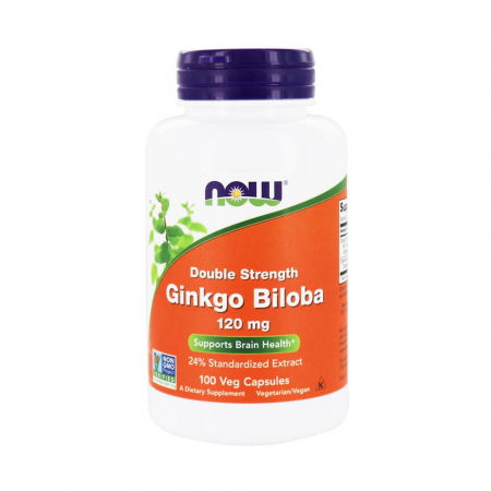 CATEGORII AFECTIUNI - Now Foods, Ginkgo Biloba, Double Strength, 120 mg, 200 Veg Capsules