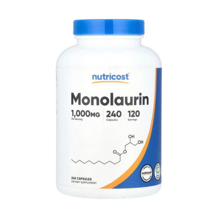 Nutricost - Monolaurin, 500 mg, Nutricost, 240 capsule
